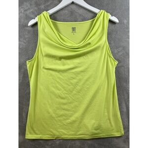 Title Nine Women's Size L Cowl Breeze Neck‎ Sleeveless Tank Top Lime Green Shirt